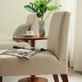 thumbnail image 5 of Zechuan 3 Pics Dining Table Set with Round Table and 2 Upholstered Chairs for Small Spaces, Beige, 5 of 10