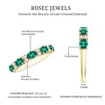 thumbnail image 6 of Rosec Jewels Lab Grown Emerald Half Eternity Ring with Diamond, Anniversary Band Ring - AAAA Quality, 18K Yellow Gold, US 6.50, 6 of 7