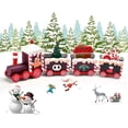 thumbnail image 1 of Mini tren de madera, adornos navideños para trenes, adornos navideños, adornos navideños para caravanas en miniatura, minifiguras para decoración de interiores del hogar (b, 1 of 5