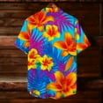 thumbnail image 4 of OGLCCG Hawaiian Shirt for Men Summer Beach Casual Short Sleeve Button Down Shirts Trendy Floral Printed Tropical Holiday T Shirts,XL,A, 4 of 8