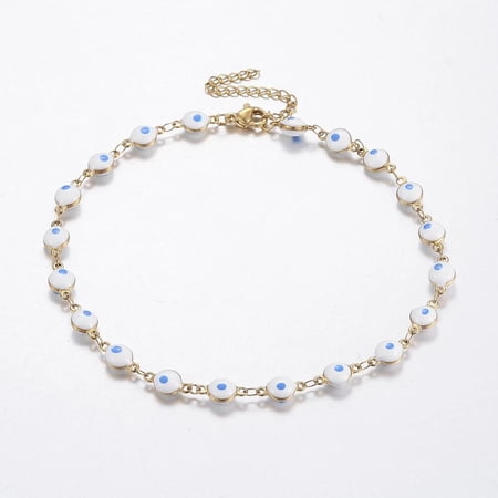 Stainless Steel Anklets Enamel Gold Toggle Clasp Bracelet Adjustable Size P222