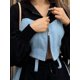 thumbnail image 4 of Conjunto Casual de Dos Piezas para Mujer: Sudadera con Capucha y Cremallera de Larga con Bloques de Color + Pantalón de Mezclilla con Cordón Ajustable Negro L, 4 of 7