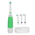 thumbnail image 1 of Cepillo de dientes eléctrico de limpieza rotacional, cepillo de dientes para blanquear los dientes con cabezal de repuesto de 4 piezas, color verde, 1 of 8