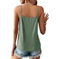 thumbnail image 2 of Cami Top con encaje Top de encaje para mujer Top con cuello en V Top con tirantes finos Camisa sexy de verano, M, 2 of 5