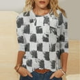thumbnail image 1 of Jusqu'à 30 % de Réduction DYTTDG T-shirt Grande Taille pour Femmes Manches 3/4 Hauts Imprimés Col Rond Blouse Décontractée Ample Hauts pour Femmes, 1 of 1