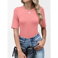 thumbnail image 6 of ANRABESS Womens Half Sleeve Tops Crewneck Shirts Basic Fit Tee Trendy 2026 Spring Summer Business Casual T-Shirts Coral XXL, 6 of 7