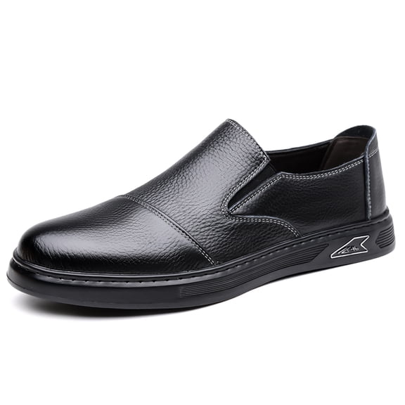 Men's Slip-On Grain Leather Platform Casual Shoes