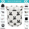thumbnail image 3 of HowarmerCanvas Laundry Basket with Handles, Black Rabbit Head, 3 of 8