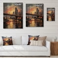thumbnail image 4 of Designart "Coral Bridge City horizon II" Cityscapes Print on Natural Pine Wood, 4 of 5