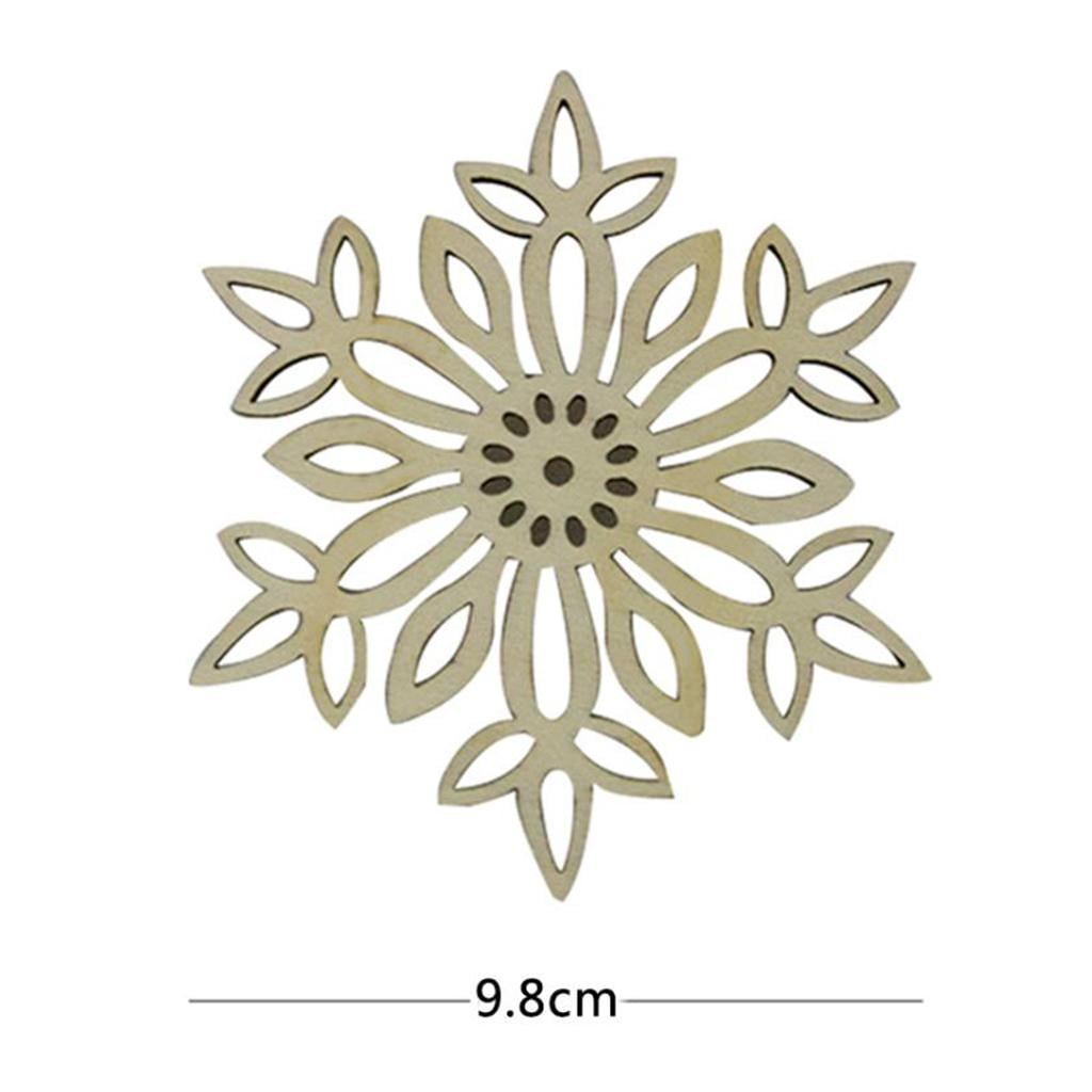 GUOOL Snowflake Christmas Wooden Slices Wooden Gift Tags Blank Wood Hanging Ornaments Cutouts Crafts with Twine Ropes for Kids Crafts Christmas Ornaments