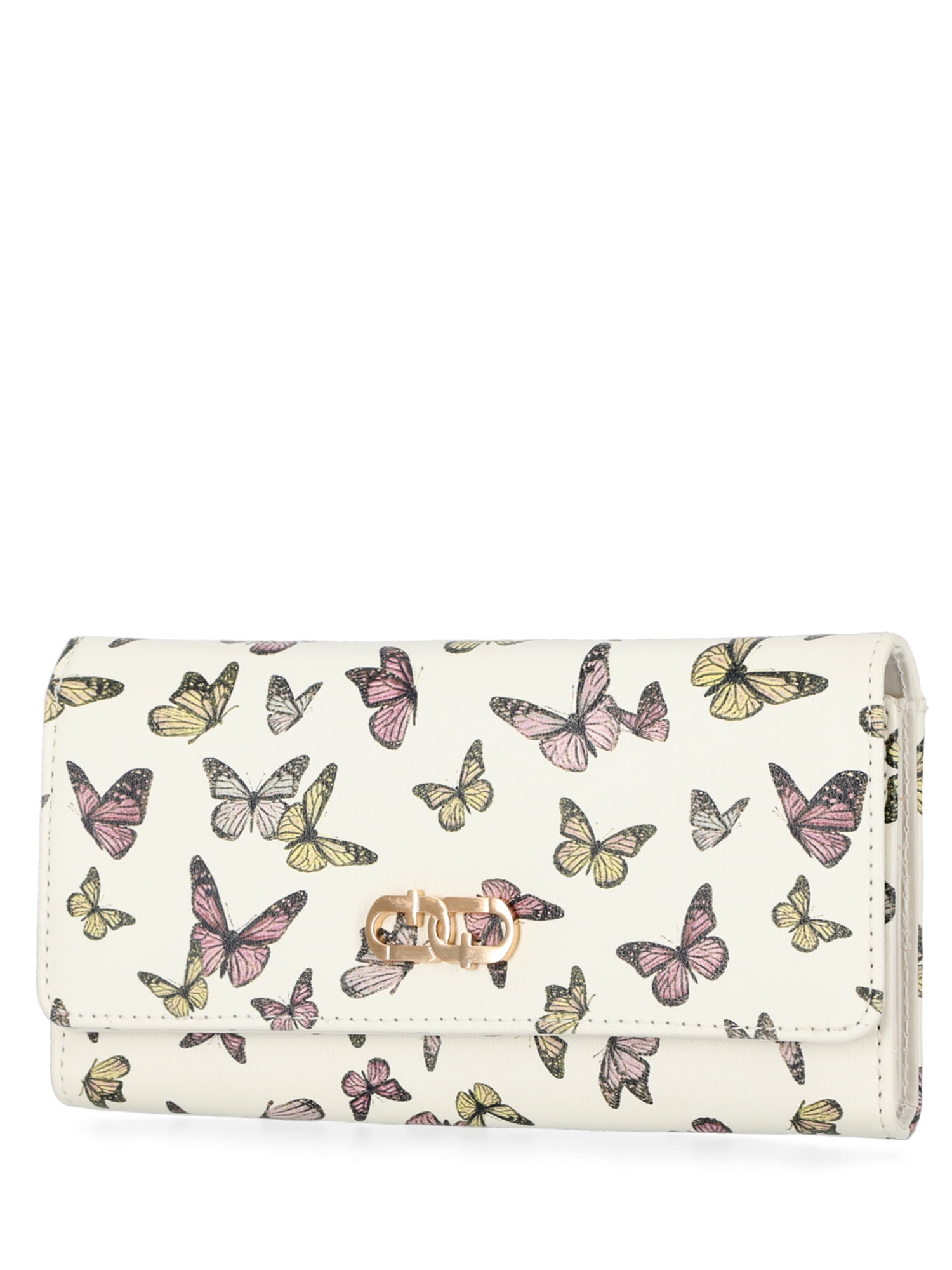 Time and Tru Women's Piper Clutch Wallet, Butterfly Print