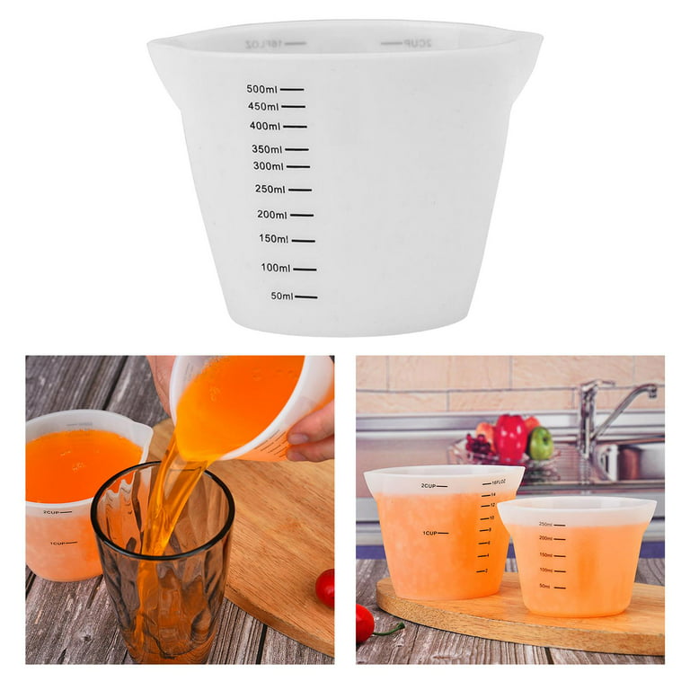 500ml & 250ml Reusable Silicone Measuring Cups Epoxy Resin Mixing Casting  Cups