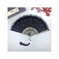 thumbnail image 2 of 1pc Women's Double-Layer Lace Retro Tassel, Exquisite Fashion, Gold Stamping, European-Style Hollow Out, Elegant And Graceful Floral Lace Dancing Fan, Suitable For Daily Use., 2 of 4