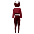 thumbnail image 4 of Xdegoge 3 Piece Sets for Women Long Sleeve Off Shoulder Top ,Sports Bra and High Waisted Tummy Control Leggings Outfits Athletic Yoga Gym Tracksuits, 4 of 7