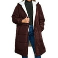 thumbnail image 5 of gbyLJF Women's Winter Puffer Coat Solid Color Fleece Lined Full Zip Down Jackets Long Warm Outwear Jackets with Pockets, 5 of 9