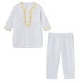 thumbnail image 1 of QUDDERR Bébé Tout-Petits Garçons Filles Broderie Col Rond Boutons Longue Robe + Pantalon Tenue Printemps Automne Taille 1-7T, 1 of 9