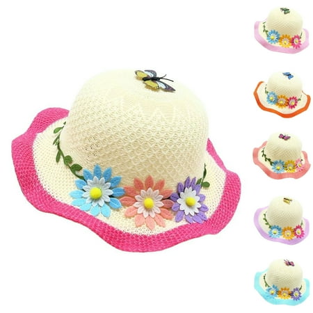 Toddler Hats Boys Baby Wide Brim Summer Beach Sun Hat Lightweight Travel Blue One Size