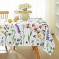 thumbnail image 2 of Spring Summer Tablecloth Rectangle Watercolor Floral Pattern Decorative Table Cloths, Spill-Proof Stain Resistant Decorative Fabric Table Cover for Dining, Party, Picnic, 2 of 8