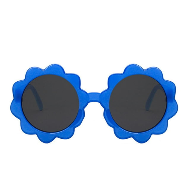 Kmbangi Lunettes de Soleil de Plage pour Enfants, Forme de Fleur Ronde Protection UV400