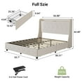thumbnail image 1 of EDTara Bed Frame with 4 Storage Drawers, Full Size Bed Frame with Headboard and Storage, Platform Bed Frame with Charging Station & Wingback, No Box Spring Needed, Noise-Free, 1 of 7