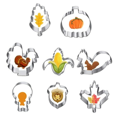 

KKCXFJX Fall Thanksgiving Cookie Molds 8 PCS Autumn Season Cookie Molds Stainless Steel