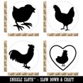 thumbnail image 2 of Chicken Rooster Baby Chick Egg Silhouette Rubber Stamp Set for Scrapbooking Crafting Stamping - Large 1-1/4 Inch, 2 of 7