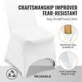 thumbnail image 4 of KFFKFF Stretch Spandex Folding Chair Covers, Universal Fit with Arched Front Design, Removable and Washable Slipcovers for Events, Weddings, Banquets, Parties, Celebrations, and Dining (100PCS White), 4 of 9