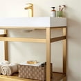 thumbnail image 6 of Ablitas 36" Single Sink Bathroom Vanity Brushed Gold Metal Frame White Top, 6 of 8