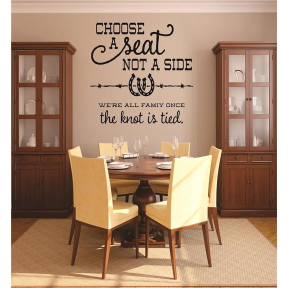 Custom Designs Choose A Seat Not A Side Were All Family Once The Knot Is Tied Quote Western Cowboy Cowgirl Horseshoe 12x18"