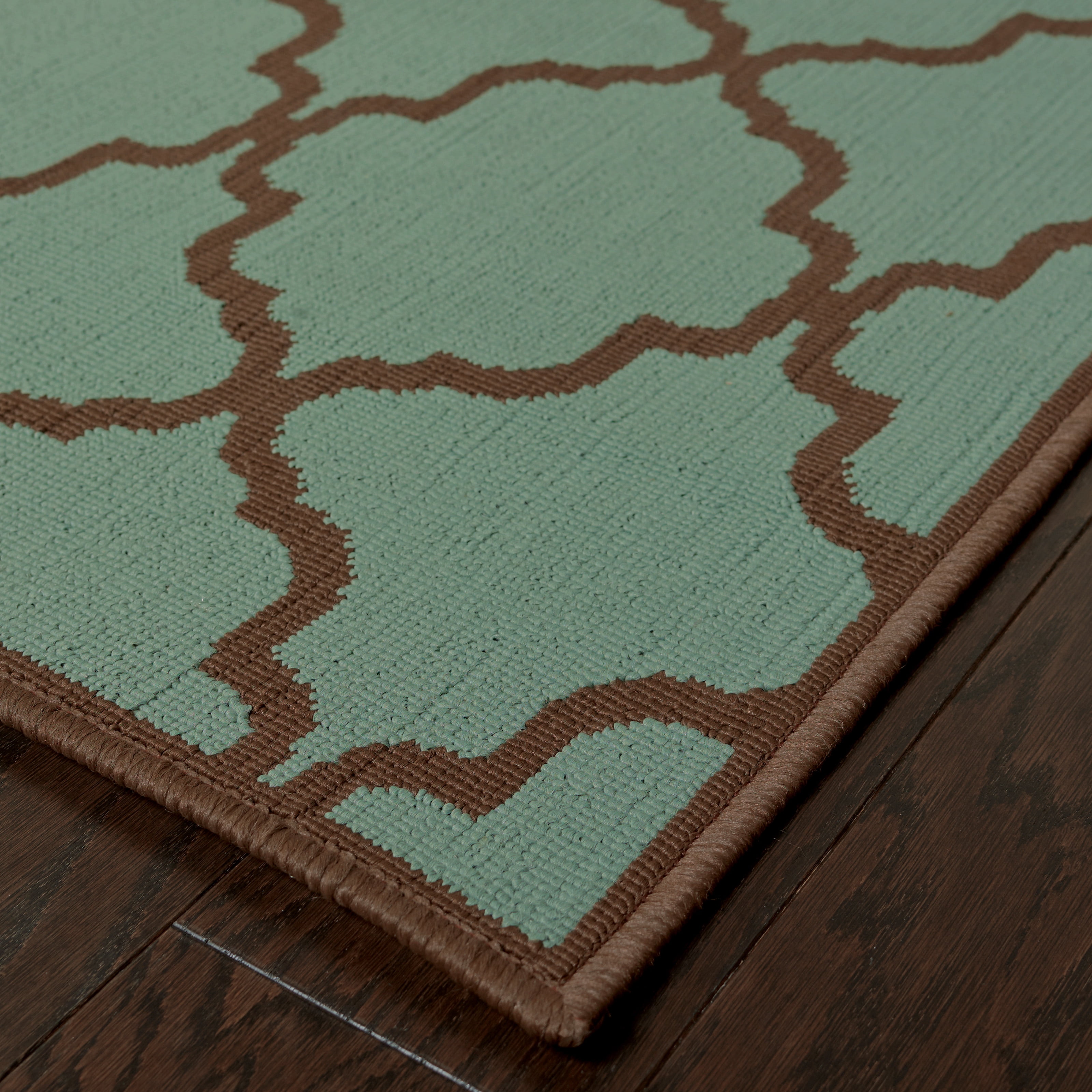 Milton Geometric Outdoor Area Rug, Grey/ Brown, 6' x 9'
