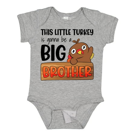 

Inktastic This Little Turkey is Gonna Be a Big Brother Boys Baby Bodysuit