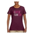 thumbnail image 2 of Fight Cancer Ribbon Womens Graphic T-Shirt, Maroon, Large, 2 of 3