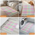 thumbnail image 4 of Kitchen Runner Rugs, Modern Color Plaid 2'x5' Throw Rug with Tassels, Classic Geometric Art Washable Soft Floor Carpet Runner for Hallway Bedroom Bathroom Laundry Room, 4 of 9