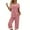Pink, variant on Tnhcen Women's Lounge Short Sleeve Tops and Pants Capri Pajama Sets Plus Size Cute Floral Pjs Sets with Pockets