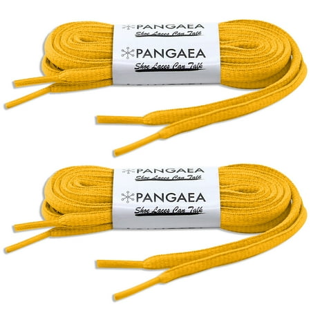 

[2-Pair Pack] Pangaea Oval Shoelaces Half Round 1/4 INCH Shoe Laces More Colors and Lengths Available