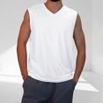 thumbnail image 2 of Mlzmgr Mens Tank Tops Sleeveless V Neck Cool Tops Summer Lounge Homewear Sleep Tanks for Men Solid Color, 2 of 7