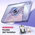 thumbnail image 3 of Fintie Rotating Case for iPad Air 11-Inch (2026/2025/2024) and iPad Air 10.9-Inch 5th/4th Gen, 360° Swivel Stand, Clear Hard Back Cover, Built-in Pencil Holder, lilac marble, 3 of 9