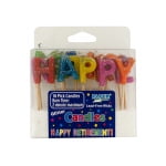 Happy Retirement Glitter Pick Candles Set (Available in a pack of 24)