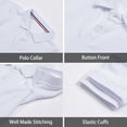 thumbnail image 5 of LittleSpring Boys Short Sleeve Pique Polo Shirt Little Kids School Uniform Shirts Solid White Size 7-8, 5 of 6