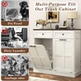 thumbnail image 4 of Blotout Double Tilt Trash Cabinet with 2 Hidden Drawers,Kitchen Hidden Trash Can with Flip Cover,Suitable for Kitchen,House,Apartment,Dormitory,Laundry Room, 4 of 7
