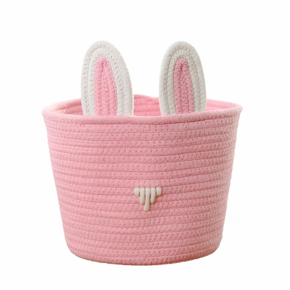 BESTSKY Easter Bunny Basket Easter Buckets for Kids with Ear, Easter Egg Basket Bags Easter Gifts for Girls Baby Kids Children