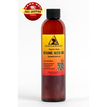 SESAME OIL UNREFINED ORGANIC CARRIER EXPELLER PRESSED VIRGIN RAW PURE 8 OZ