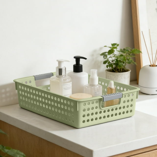 Plastic Storage Baskets Multi-Purpose Organizer Bin Waterproof Bathroom Shower Caddy Laundry Toy Organizer Easiler Clean Baskets