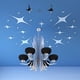 thumbnail image 5 of Espejo Adhesivo de pared DIY Adornos en forma de estrella Efecto reflectante Hoja de paredes plateadas Suministros para el hogar Sala de estar Dormitorio 64 piezas Kearding HA011924-00, 5 of 7