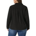 thumbnail image 3 of Agnes Orinda Women' s Plus Size Chiffon Shirt Long Sleeve Tops Button Down Collared Blouses 2X Black, 3 of 6