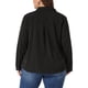 thumbnail image 3 of Camisa de gasa de manga larga para mujeres de tallas grandes Agnes Orinda, blusas con botones y cuello, 2X negra, 3 of 6