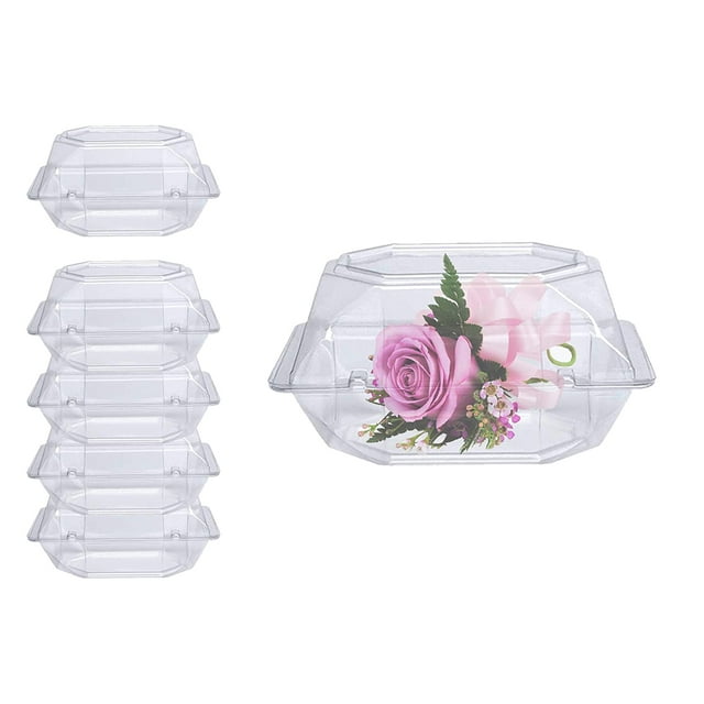 Curtis Wagner Plastics CW654 Clear Small Corsage Flower Boxes (5Pack