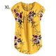 thumbnail image 3 of Minnieouse Camiseta de mujer Camiseta plisada estampada Top Cuello Blusa de manga corta Prendas para la parte del cuerpo Amarillo SG Minnieouse AP003086-14, 3 of 6