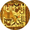 thumbnail image 1 of Ahgly Company Indoor Round Animal Yellow Traditional Area Rugs, 5' Round, 1 of 4