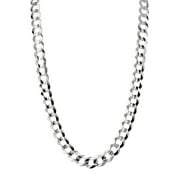 Orostar Sterling Silver 925 Thick Men's Italian Solid 8MM Curb Link Chain Necklace, Sizes 16" - 36" - Made in Italy